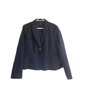 J Crew Navy Blue 365 3 Button Blazer Stretch Size‎ 16 Women's EUC